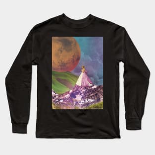 The Hilltop - Vintage Inspired Collage Illustration Long Sleeve T-Shirt